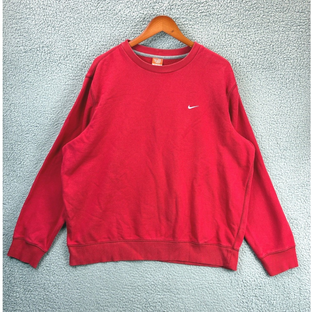 Nike Athletic Dept Crewneck Sweatshirt Mens XXL Red Embroidered Swoosh Sporty